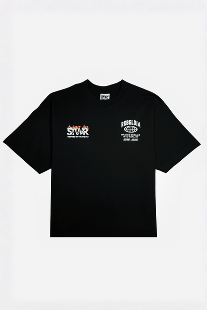 REBELDIA relaxed cropped fit T-shirt