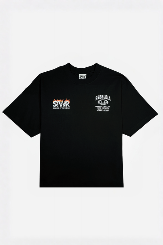 REBELDIA relaxed cropped fit T-shirt