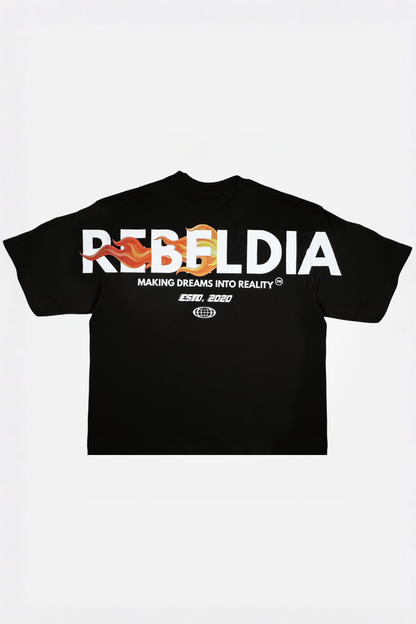 REBELDIA relaxed cropped fit T-shirt