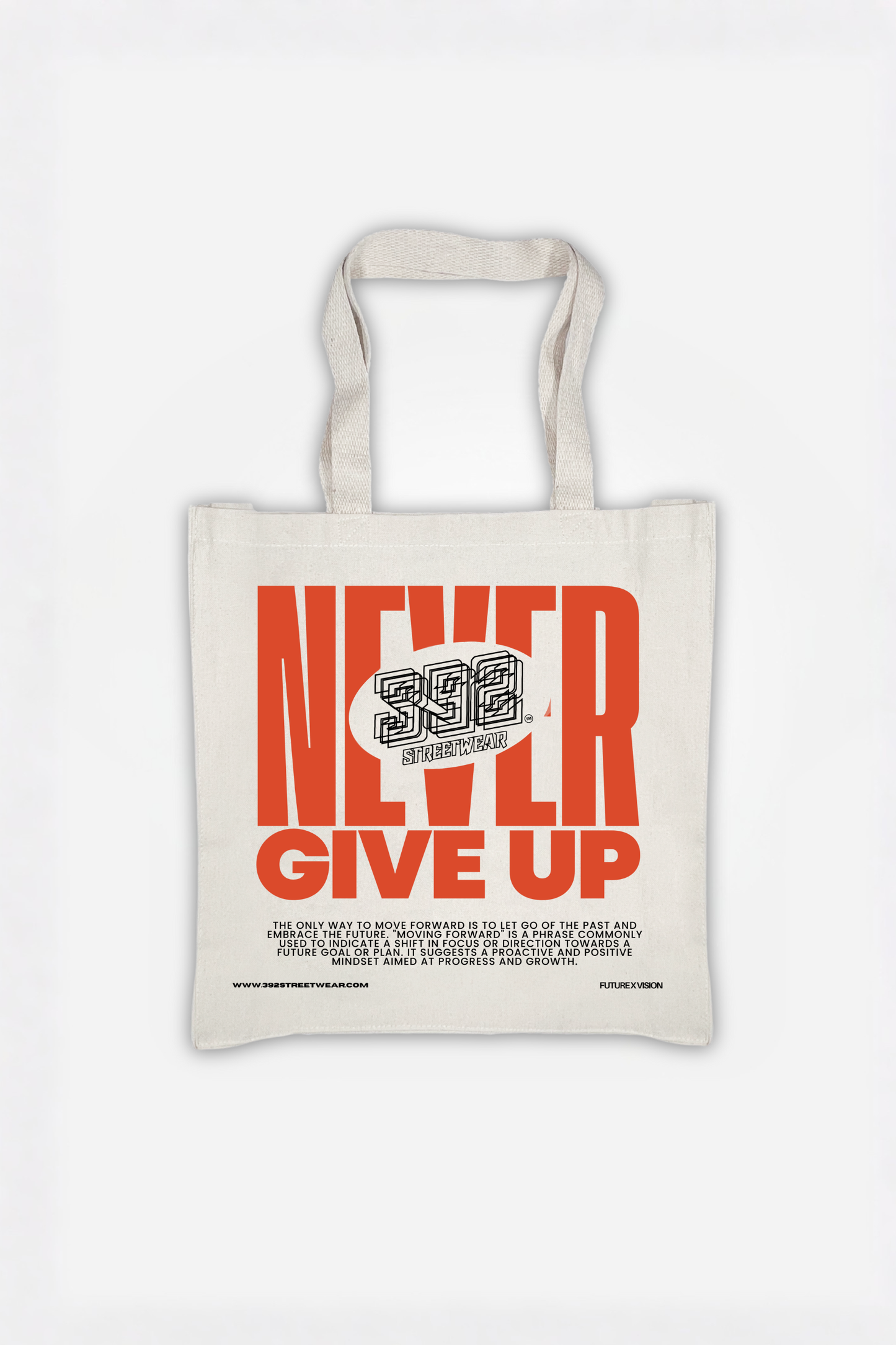 never give up  shopper bag