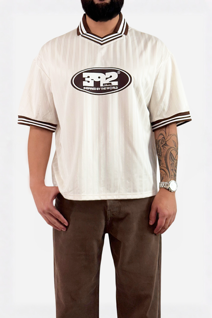 392 stamp Stripes Polo Collar T-Shirt