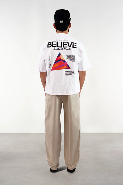 Believe relaxed cropped fit T-shirt