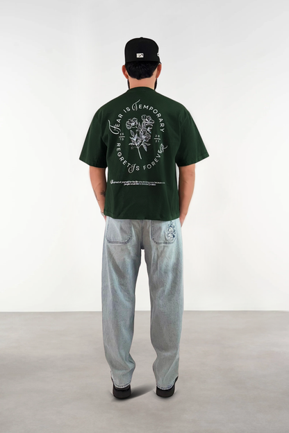 Flores relaxed cropped fit  T-shirt